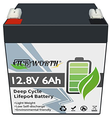 Batteria 12V 6AH Lifepo4 BMS integrata 3000-7000 Cicli profondi per sistema di energia solare, camper, scooter, alimentazione di emergenza, elettrodomestici. Supporto connessione in serie-parallelo