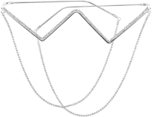 SAFIGLE Kettenbrille Gläser Für Damen Retro-halbrahmen Brillenfassung Dekoriert Mit Strasssteinen Für Modischen Look