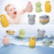 FYSL Jouet Bebe 6 Mois, Jouets de Bain en Silicone, Jouet de Baignoire Souple Animaux, Jouets Empilables Silicone, Jouet de Bain pour Bebe, Jeux Educatif 6 9 12 Mois 1 2 3 Ans