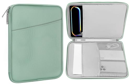 MoKo 9-11 Inch Tablet Sleeve Case, Fits 11inch iPad Air M3, iPad A16 2025, Pro 11 M4, iPad 10/9/8/7th, Galaxy Tab S9/S8/A8/A7, Protective Bag Carrying Case with Pocket, Cyan