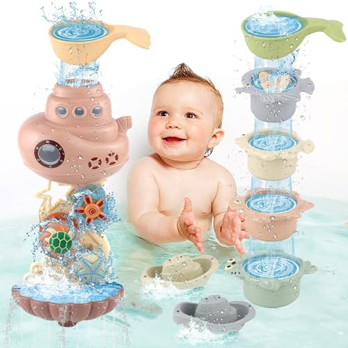 Baby Badewannenspielzeug, Baby Wasserspielzeug, Badespielzeug ab 1 2 3 4 Jahr, Wasserspielzeug Badewanne Kinder, für Jungen und Mädchen Geburtstag ab 2 3 4 5 Jahre