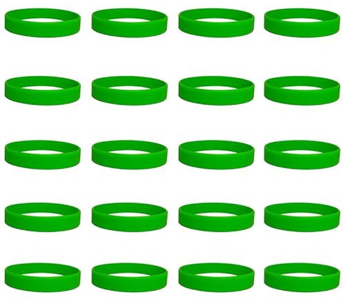 Lot de 20 bracelets élastiques en silicone pour événements Vert