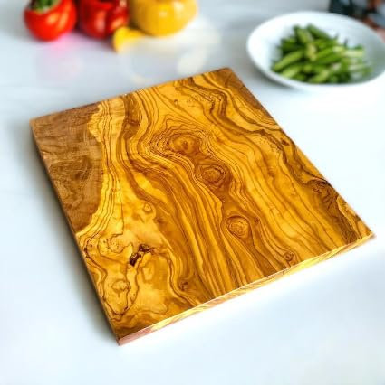 Premium Square Olive Wood Chopping Board – Durable Cutting Surface for Meat, Vegetables, and Cheese – Handcrafted, Eco-Friendly Olive Wood, Available in 3 Sizes, Ideal for Kitchen or Serving (15 cm)