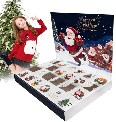 Leere Adventskalender-Boxen. Füllen Sie Ihren eigenen Adventskalender. Adventskalender-Box für Weihnachten. 24 Gitter. Gestalten Sie Ihren eigenen Adventskalender für Feiertagsfeiern