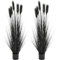 JonesHouseDeco 2 Pcs 150cm Herbe de la Pampa Artificielle Herbes Artificielles en Pot, 5FT Herbe ornementale, Noir Plantes Décoratives, Herbe Solitaire décorative, Herbe à Poils Plumes
