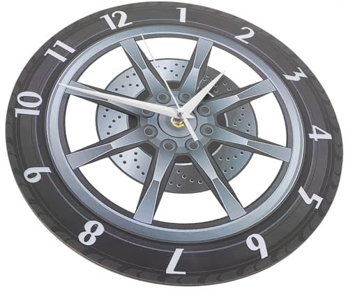 GREENADSCAPE Moderne 3D Autoraduhr Aus Acryl Kreative Wanduhr Für Wohnzimmer Leicht Zu Reinigen Für Jugendzimmer Und Garage