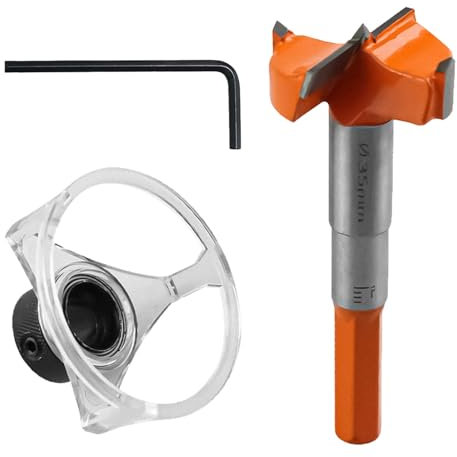 Broca Forstner de 35 mm para madera, abridor de agujeros (con protección contra el polvo), broca para bisagra, placa de madera, armario, puerta, carpintería, taladro, 35 mm