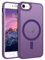 DUEDUE Cover Magnetica per iPhone 7/8/SE 2020/2022[Compatibile con MagSafe], Custodia Opaca per iPhone 6/6S/8/7/SE Case con Pulsante metallico Ultra-Sottile TPU Silicone Anti-Scivolo, Viola