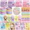 Obussgar Bubble Tea Party Favour Supplies einschließlich Milk Tea Gift Bags, Aufkleber, Abzeichen, Armbänder für Milk Tea Theme Geburtstagsparty