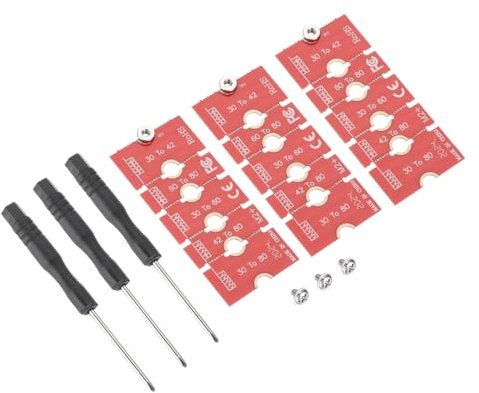 QUARKZMAN 3 Stück M2+ M.2 NGFF/NVME Längenverlängerungsadapter 2230, 2242, 2260, 2280 Multifunktions-SSD-Verlängerungsplatine für PC-Computergehäuse Rot