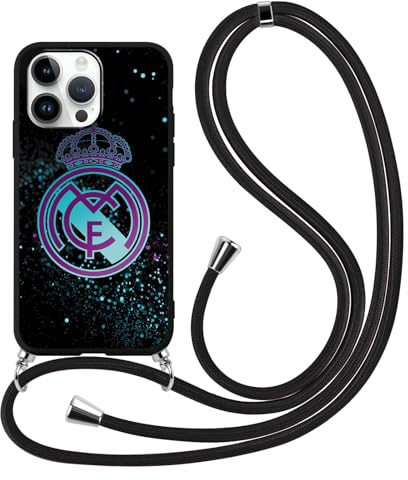 TBNMBGY Football Club Lanyard Handyhülle für iPhone X XS 5.8 Hülle, Fußball Logo Cool Mode Muster mit Weiches Silikon Necklace Stoßfeste Schutzhülle mit Kordel zum Umhängen Cover, Club