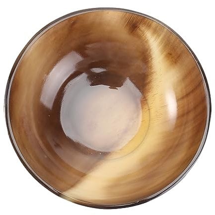 Healvian Natural Buffalo Horn Shaving Bowl for Men Handcrafted Shaving Soap Cup Elegant Lightweight Design for Grooming