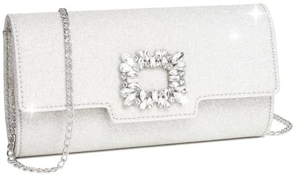 Miss Lulu Damen Clutch Elegante Umschlag Abendtasche mit Kette Hochwertige Handtasche für Hochzeit Party und Abschlussball