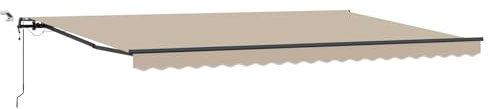 vidaXL Toldo Retráctil Automático LED Beige 500x300 cm, Tela de Reemplazo para Toldo 5x3 m Beige