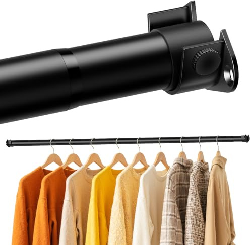 AIZESI Kleiderstange Schrank，Kleiderstange Ausziehbar 41-134cm, Schwarz | Teleskopierbar & wandmontierbar - passend für Waschräume, stabil für Kleideraufbewahrung