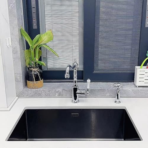 Grifo clásico de cobre vintage para fregadero de cocina, cabezal de agua fría y caliente, color antiguo