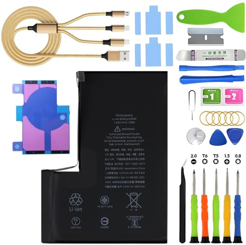 H&LYCYJ Batteria per iPhone 12 Pro Max | 3687mAh Portare kit di strumenti,Sostituire la batteria,Polimero al litio,per modelli:A2411 A2342 A2410 A2412