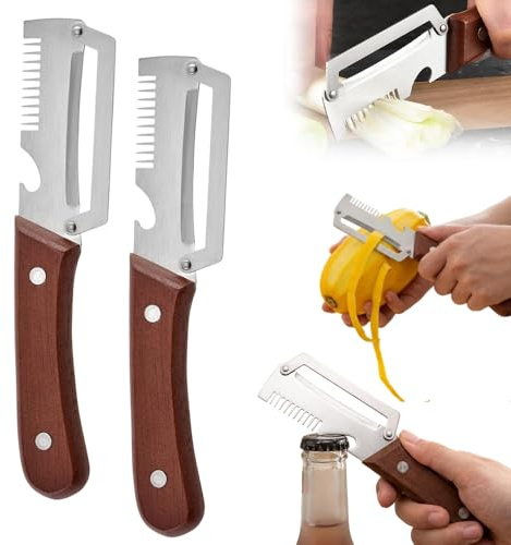 Multi-Functional Vegetable Peeler, 2026 New Stainless Steel Vegetable Peeler, Ergonomic Potato Peeler & Fruit Slicer, Sharp Blade Easy Grip Kitchen Tool for Carrot Apple Vegetable (2Pcs)