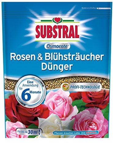 Substral, fertilizzante Osmocote, adatto per rose e arbusti da fiore, confezione da 1,5 kg [etichetta in lingua italiana non garantita]