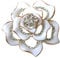 Navachi Broche en forme de fleur en émail plaqué or 18 carats, blanc, L