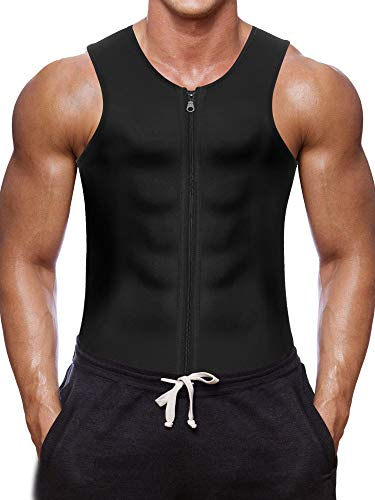 Bingrong Herren Fitness Shape Shirt Figur formend Training Achselshirts Weste Sauna Schwitzeffekt Tank Top stark formend Gym Bodyshape, L, Schwarz