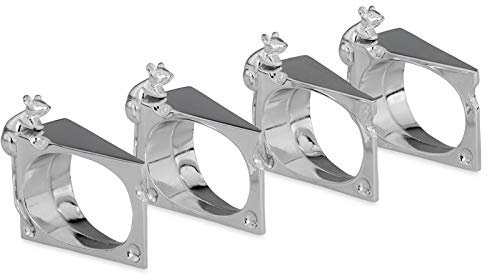 versilberte Serviettenringe Set 4-teilig Ø 2.7 cm - lustige Deko Serviettenhalter Käse & Maus Motiv für Geburtstage, Feiern, Dinner, Hotels, Weihnachten