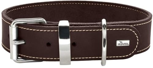 HUNTER AALBORG SPECIAL Hundehalsband, Leder, strapazierfähig, komfortabel, 40 (S), dunkelbraun