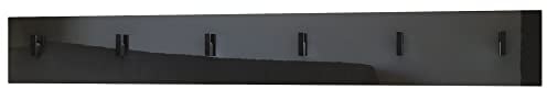 Vladon Wandgarderobe Wandpaneel Garderobenpaneel Linea, Made in Germany, in Schwarz Hochglanz