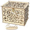 Aeromdale Wooden Wedding Card Post Box with Lock and Card Sign DIY Rustic Hollow Gift Card Boxes for Wedding Birthday Baby Shower Parties 25 x 20 x 18.3 cm - Mr & Mrs
