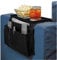 Sofa Armrest Organizer with Cup Holder Couch Tray Armchair Caddy Pockets Storage Arm Rest Chair Desk Sofa Organiser TV Remote Control Holder for Phone Magazine Books Glasses Drinker Snack (Black)