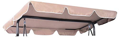 RELAX4LIFE Techo de Repuesto para Columpio Jardín con Protección UV, Techo de Repuesto Impermeable para Balancín de 160g Poliéster, Cubierta de Reemplazo para Jardín/Patio/Balcón (Beige, 168x114cm)