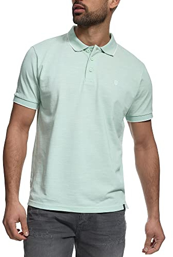 Indicode Herren Mecklenburgh Poloshirt aus Baumwolle | Herrenpoloshirt Polokragen Baumwollshirt Männer Quiet Wave, XL
