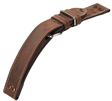 Laco Erbstück Fliegeruhren Lederband – Beobachtungsuhren – XL 20 mm – geschlossen – Antik-Optik – Nieten – Ersatzband – Einzigartige Qualität – Herausragende Verarbeitung