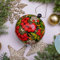 Handbemalte Christbaumkugeln Holz 8 cm mit Beerenmuster, Weihnachtskugel lässt sich öffnen für ein Geschenk, Kunsthandwerk aus der Ukraine | Exklusiver Christbaumschmuck bunt bemalt