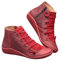 BeerMmay Damen Knöchelschuhe Rund Toe Flache Leder Stiefeletten Schnürung Reißverschluss Wasserdichte Schuhe rutschfeste Damenstiefel Winterstiefel Comfort Knöchel Schuhe Worker Boots