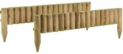 Wooden Roll Border Fixed Picket Fence Edge Garden Outdoor Lawn Edging Fixed Edge 1m x 15cm (2)
