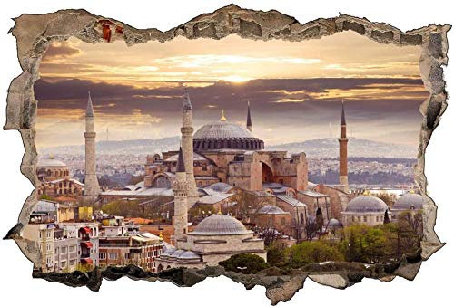Wandtattoo Wandsticker Wandaufkleber 3D-Effekt Durchbruch Skyline-Stadt Für Babyzimmer Kinderzimmer 50x70cm