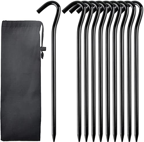 LATRAT 10 piquetas para tienda de campaña de 18 cm, piquetas de metal de aluminio, piquetas de camping, piquetas para tienda de campaña, piquetas de tierra, piquetas de arena, estacas de jardín,
