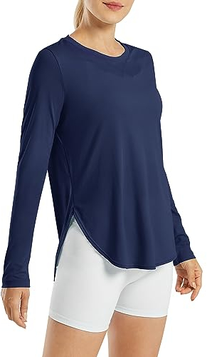 G4Free Women's Activewear Shirts UPF 50+ UV Sun Protection T-Shirts Long Sleeve Tops Workout Outdoor Gym Hiking Quick Dry Lightweight Shirts Navy