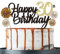 Tortendeko 30 Schwarzes Gold set Doppelseitiges Glitzerpapier Happy Birthday Cake Topper für Geburtstag Deko 30