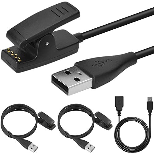 DKARDU Charger Cable for Garmin for Forerunner 35 235 35J 230 630 645 Music 735XT for ForeAthlete 35J Approach G10 S20 for Vivomove HR, 2 PCS USB Charging Cable 1M / 3.3FT