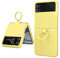 OHLIGIA Samsung Galaxy Z Flip 3 Liquid Silicone Case with Ring Protective 3 Layer Shockproof Phone Cover with Anti-Scratch Soft Microfiber Lining for Galaxy Z Flip 3 5G (2021) (Yellow)