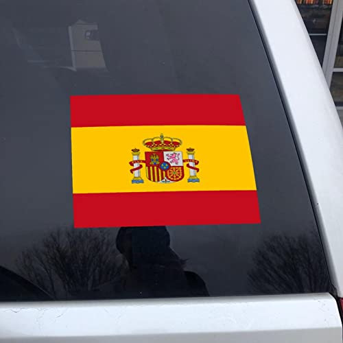 Calcomanías de bandera nacional de España para automóvil, calcomanía de bandera de España para automóvil, recuerdo de país, calcomanías de vinilo para coche, calcomanías divertidas para parachoques de