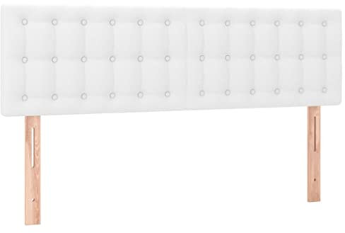 vidaXL 2X Kopfteil Polsterkopfteil Bettkopfteil für Bett Betthaupt Bettgestell Bettrahmen Schlafzimmer Bettzubehör Weiß 72x5x78/88cm Kunstleder