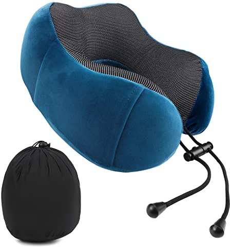 YiliYa Nackenkissen Flugzeug,Reisekissen, tolles Nackenkissen aus Memory-Schaumstoff, Kopfstütze, luxuriöses kompaktes und leichtes Quick Pack, Schlafrestkissen für Reisen, Camping, Büro und Haus