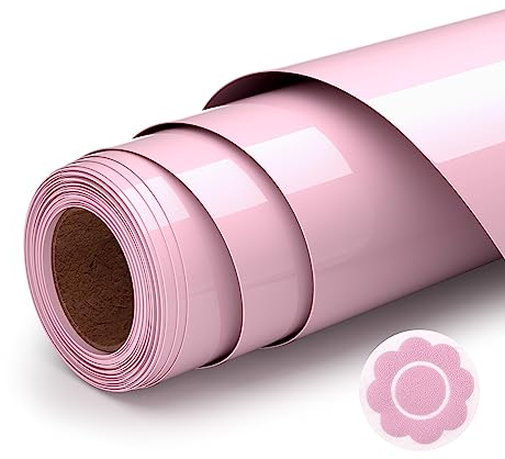 Ryebme Plotterfolie Textil, 3D Puff Vinylfolie Plotter 10 x 6FT Flexfolie Plotter Textil für Diy T-Shirt, Einfach Zu Schneiden für Stoff Zum Aufbügeln (Hellrosa)