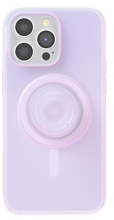 PopSockets: PopCase PlantCore for MagSafe - Plant-Based Phone Case for iPhone 15 Pro Max with a MagSafe Compatible PopGrip - Phone Stand and Grip with a Swappable Top - Opalescent Clear