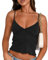 Yassiglia Damen Crop Top Y2K Aesthetic Tank Top Sexy Cami Tops Sommer Bauchfrei Oberteil Elegant Camisole Spagehtti Träger Shirts für Party Club Freizeit (C-schwarz, S)