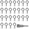 25 Pcs Screw Hooks for Outdoor Screw in Hooks, Cup Hook Eye Hook with Safety Buckle Design for Hanging Plants Fairy Lights Christmas Lights Bird Feeder, on Wall Ceiling Hook - Rhombus