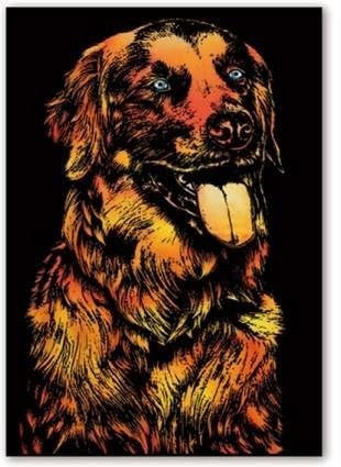 Magisches Rubbling Lustiger Hund 40x28 cm - Kratzbild für Kinder und Erwachsene, magische Bastelkratzer, Entspannung und gemeinsame Momente für die ganze Familie, kreatives Ableben